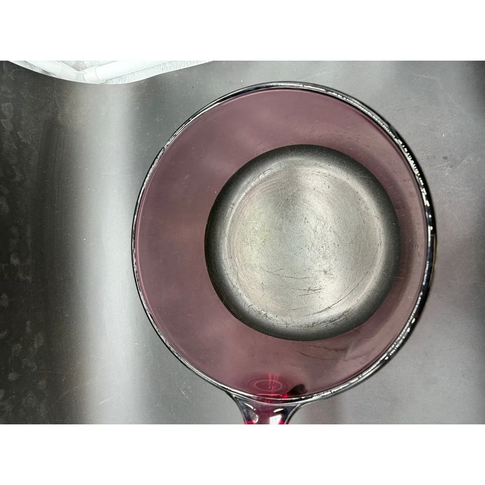 Visions by Corning Cranberry Glass 1.5L Saucepan with Lid V-1.5-B Made in USA